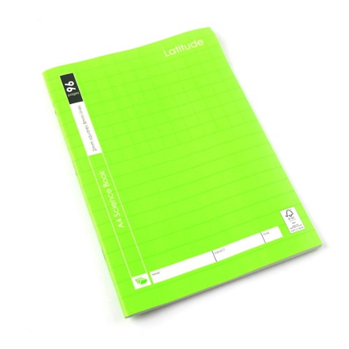 Book A4 Science 2mm Grids 8mm Ruled 96pg P7.1 FSC Mix 70%