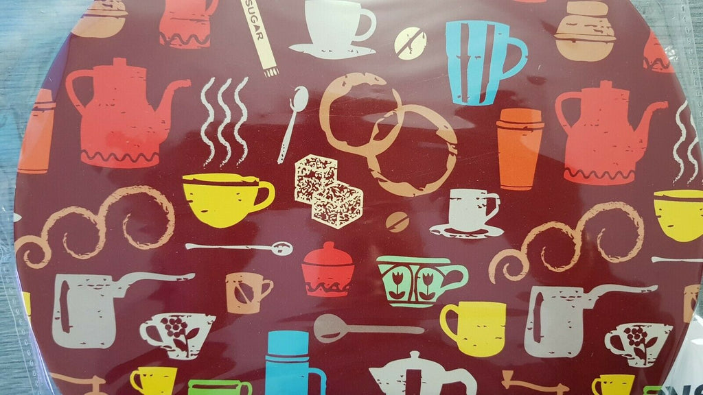 (Brown Kitchen Utensils) 4 x Metal Stove Top Covers Kitchen Cooktop Burner Colors Round Hob Cover