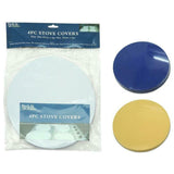 (Brown Kitchen Utensils) 4 x Metal Stove Top Covers Kitchen Cooktop Burner Colors Round Hob Cover