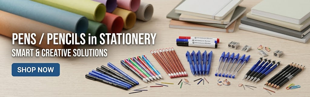 Pens and Pencils Collection Featuring Ballpoint Pens, HB Pencils, Gel Pens and Writing Supplies