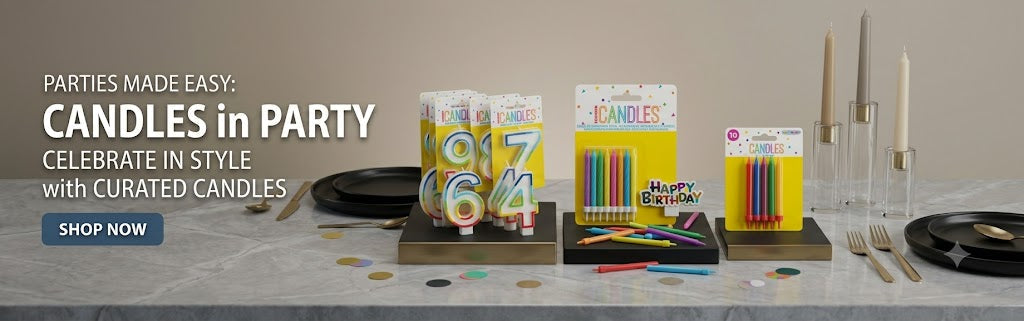 Party Candles Collection Featuring Birthday Candles, Number Candles and Cake Decoration Candles