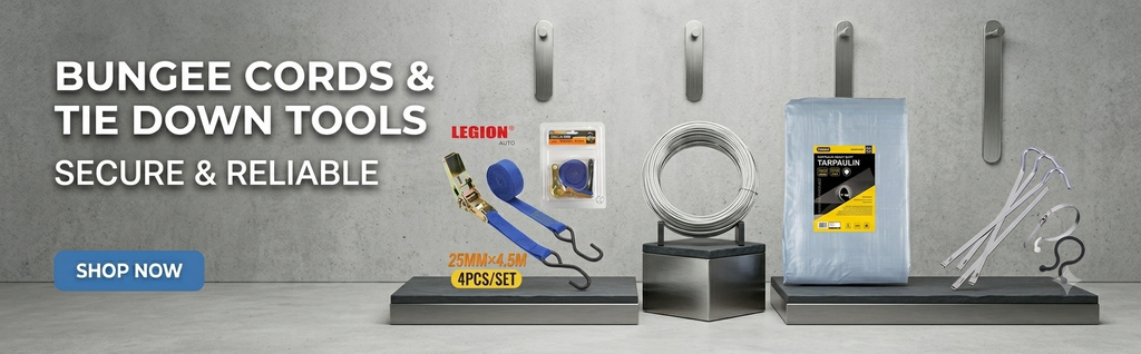Bungee Cords and Tie Down Tools Collection Featuring Elastic Straps, Cargo Straps and Fastening Solutions