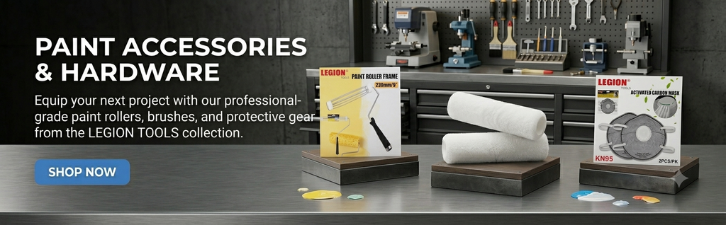 Paint Accessories Collection Featuring Paint Brushes, Rollers, Paint Trays and DIY Decorating Tools