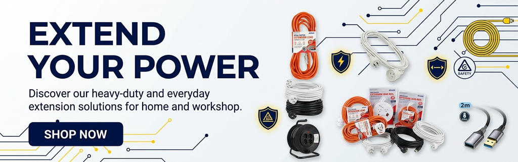 Extension leads and power cords for home, office and outdoor electrical use at Discount Dollar Australia.