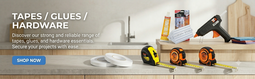 Tapes and Glues Collection Featuring Adhesive Tapes, Super Glue, Packing Tape and DIY Repair Supplies