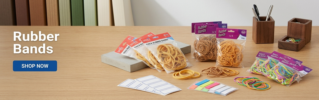 Rubber Bands Collection Featuring Assorted Elastic Bands for Office, School and Home Organisation