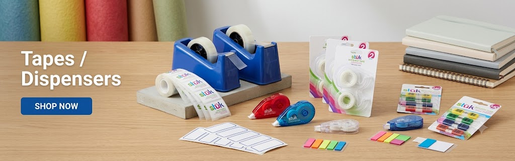 Tapes and Dispensers Collection Featuring Clear Tape, Packing Tape, Masking Tape and Tape Dispensers