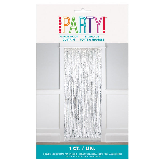 1pc Fringe Door Curtain 1m x 2m (3.25' x 6.5') Silver