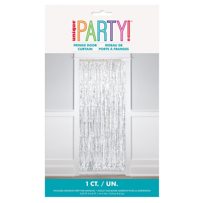 1pc Fringe Door Curtain 1m x 2m (3.25' x 6.5') Silver