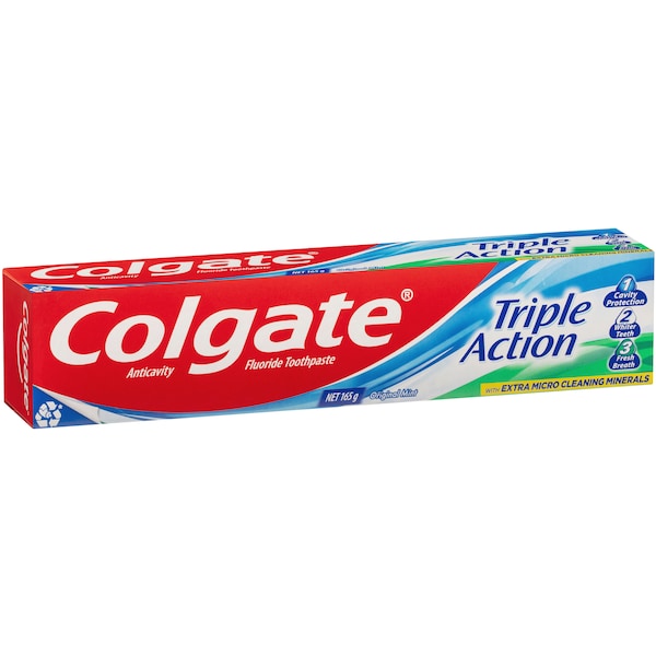 COLGATE 160g TOOTHPASTE TRIPLE ACTION ORIGINAL MINT