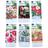 1pc Tea Towel - 6 Assorted Prints 38cm x 62cm (332700, 322717)