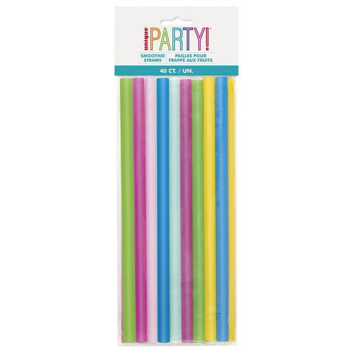 18728 - 40 Reusable Plastic Smoothie Straws