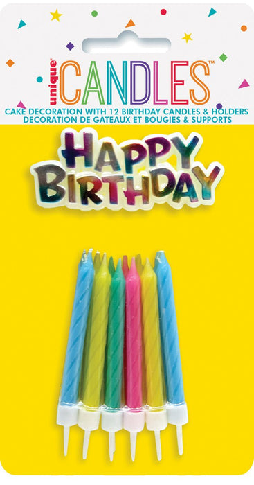 1960 - 12 Candles And Happy Birthday Cake Topper