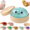 1pc Squishy Squeeze - Dumpling Series Glitter with Steamer Basket - Ø8.5cm - Assorted Colours