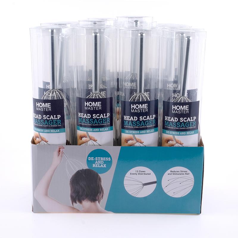 Manual Scalp Massager With 12 Stainless Steel Claws with Rubber Beads