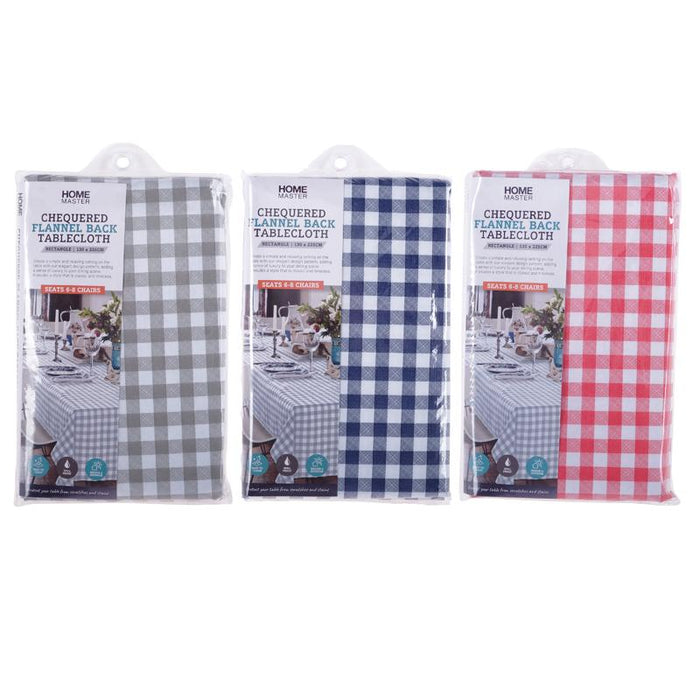 1pc Tablecloth Chequered Print Rectangular PEVA, 130cm x 225cm (Seats 4-6)