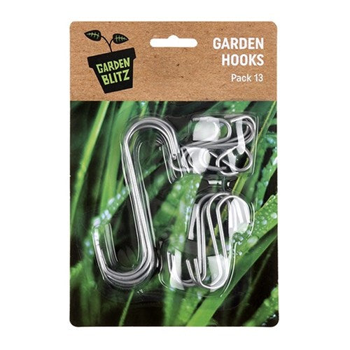 1pack Hooks S Shape 13pcs Silver 3 Asstd Sizes
