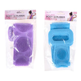 1pc Exfoliating Back Strap & Scrub with Handles - 70cm - TPR - Purple, Blue