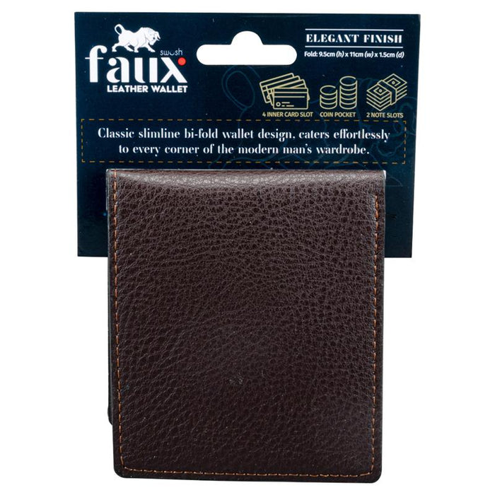 Wallet Classic Mens with Double Stitch Fold: 9.5cm x 12cm x 2cm