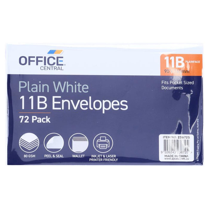 Envelope 11B 90x145mm 72pk