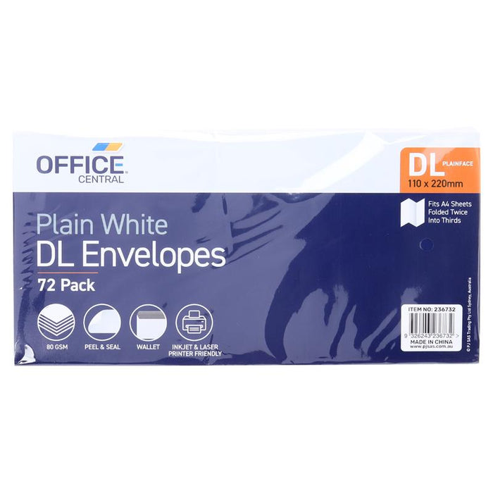 1pack Envelope DL 110 x 220mm 72pcs
