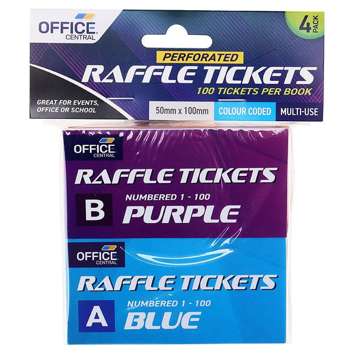 Raffle Tickets 100 Tickets Per Book 4pk