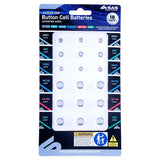 Battery Button Cell Alkaline Assorted 1.5V 18pcs
