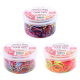 1pc Hair Elastic Ties (Elastomer) 300pk/Tub - 4 Assorted Colour Packs (TPE)