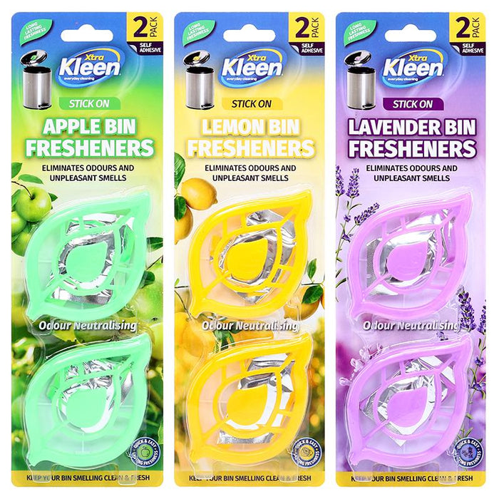 1 Pack Bin Freshener & Deodoriser (Stick On) 2pk - Scents: Apple, Lavender, Lemon