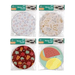 1pc Stove Top Cover Metal Printed Pack 4 Assorted Designs