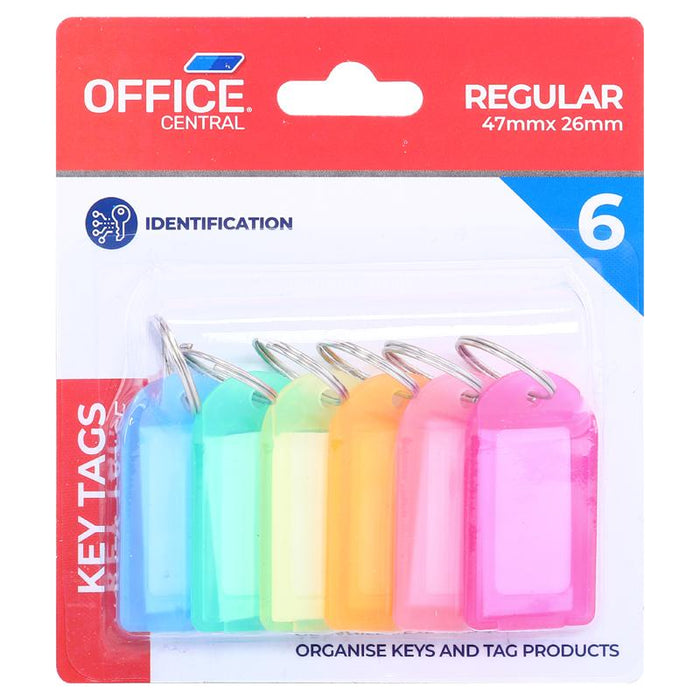 1pack Key Tags Colour 4.7cm x 2.6cm 6pcs