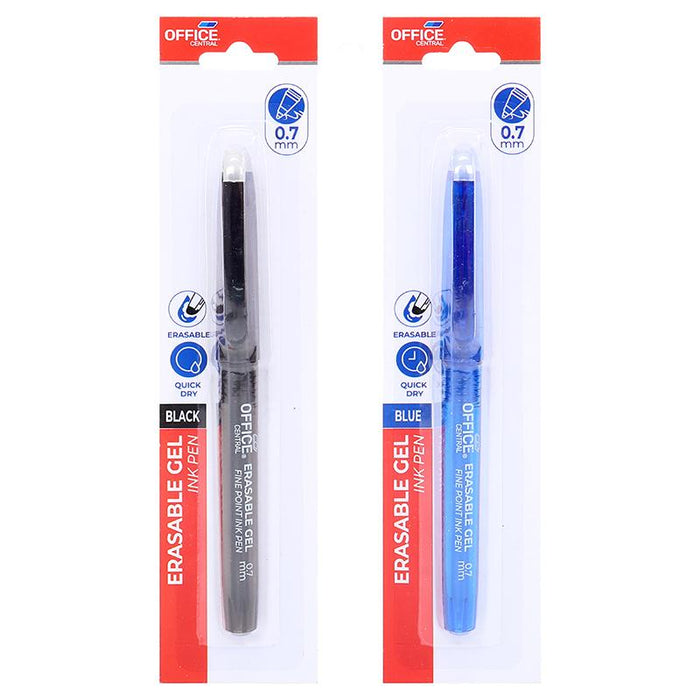 Pen Erasable Gel 0.7mm Fine Point Blue & Black Assorted