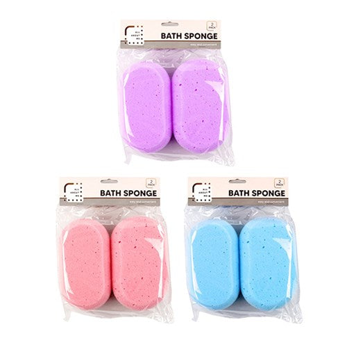 1pc Sponge Bath Pk2 8.5x14.5cm 3 Assorted Colors