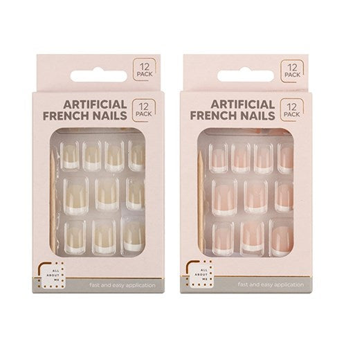1 Pack Nails Artificial French Manicure 12Pk Press On