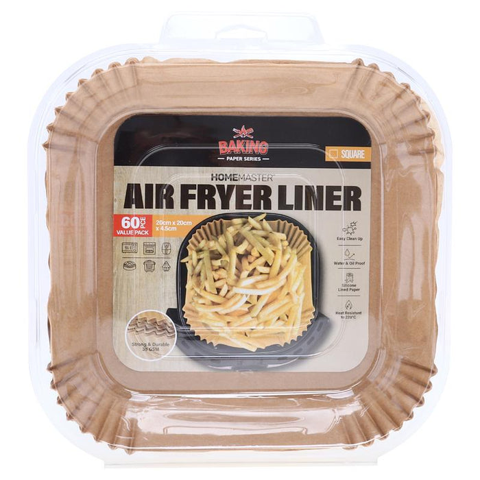 Air Fryer Liner 60pk - 20cm x 20cm x 4.5cm (h) - Square