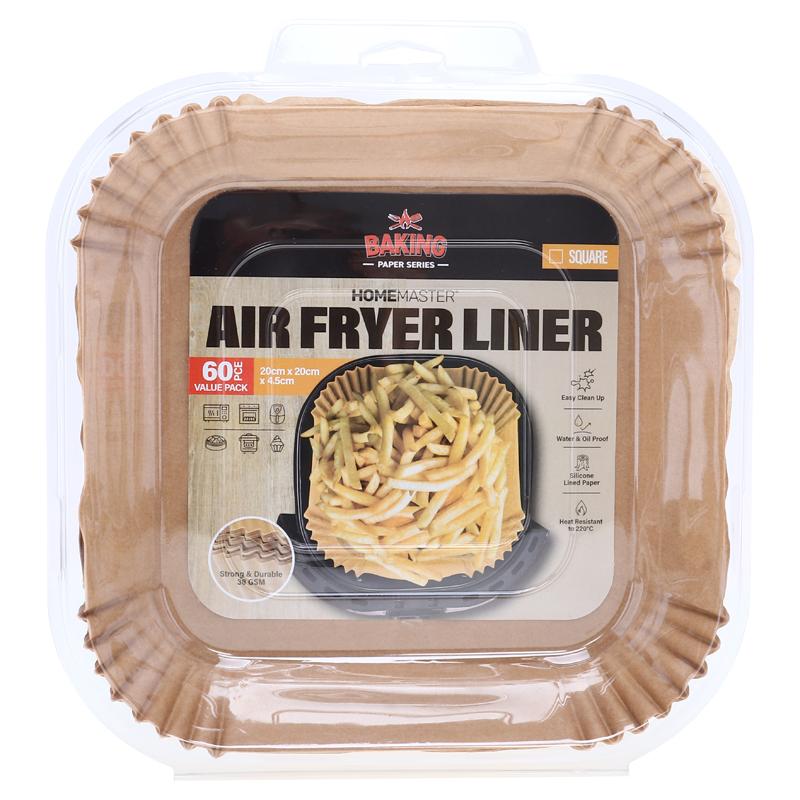 Air Fryer Liner 60pk - 20cm x 20cm x 4.5cm (h) - Square