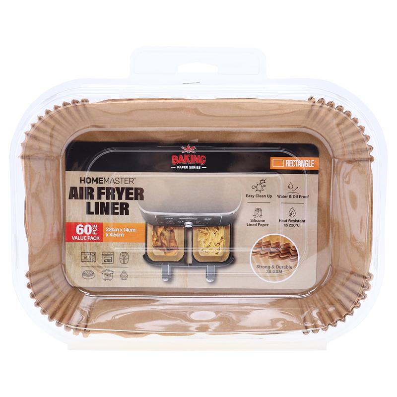 Rectangle Air Fryer Liners 60 Pack 22x14x4.5cm disposable liners for air fryer cooking baking roasting and easy cleanup