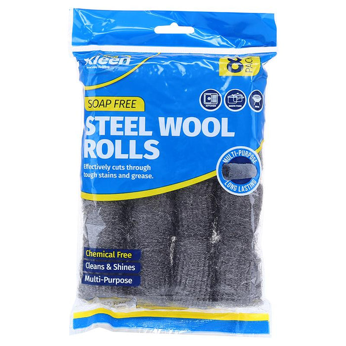 Steel Wool Rolls (Soap Free) - 8pk