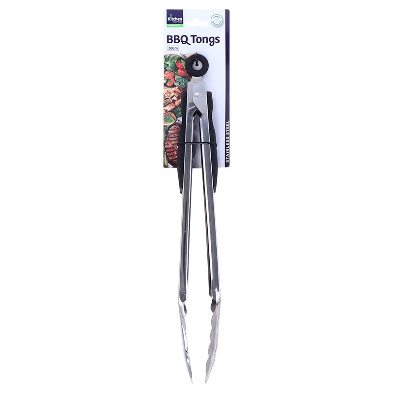 Stainless Steel BBQ Tongs 30cm 1 Pack long handle cooking tongs for grilling meats vegetables and BBQ food handling