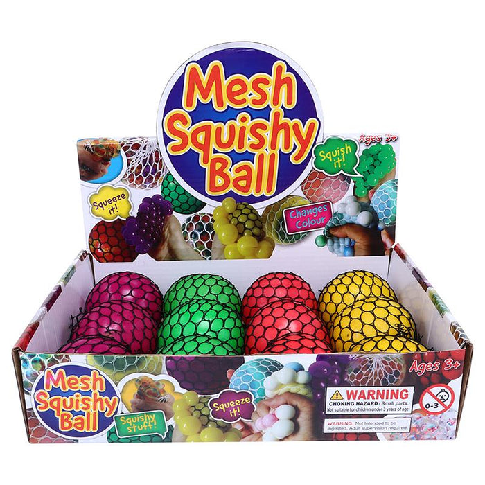 1pc Squishy Squeeze - Stress Ball Mesh - Ø7cm - 4 Assorted Colours