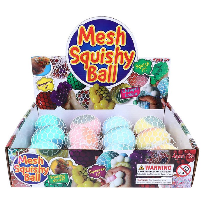 1pc Squishy Squeeze - Stress Ball Mesh - Ø6cm - 4 Assorted Colours