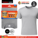 Apparel Top Adults Heat Control Short Sleeve Thermal Black & Grey 4 Sizes: S,M,L,XL