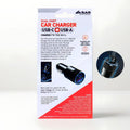 Charger Dual Port Car Adaptor USB-A & USB-C With Light Up Function Black