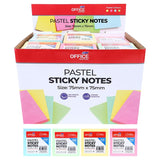 1 Pack Sticky Notes Pastel 75mm x 75mm Mega Pack - 200pk