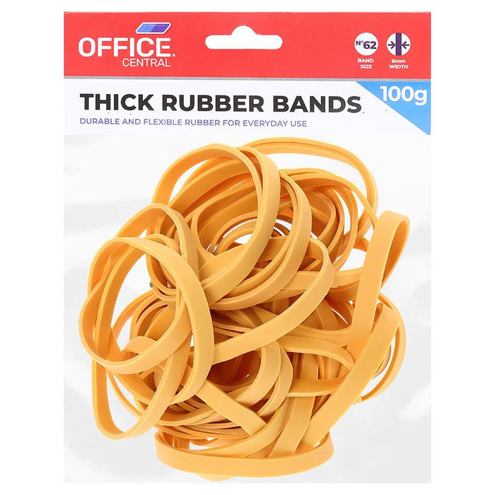 Rubber Bands Yellow 100g - Extra Thick 6mm