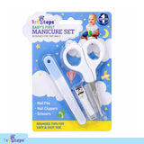 Baby Manicure Set 3pk White Includes: Nail File - 1cm x 10cm, Rounded Clippers - 1cm x 4cm & Round Tip Scissors - 5cm x 10cm