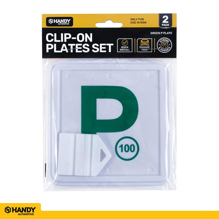 Plate P NSW Green Clip On 2pk