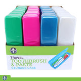 1pc Toothbrush & Paste Travel Holder 19.5cm x 5.5cm - 4 Assorted Colours
