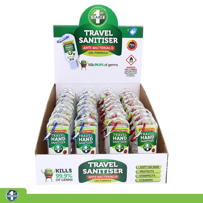 Travel Hand Sanitizer with Carabiner Clip 50mL (Unscented)
