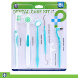 1 pack Dental Care Kit 8pcs - 2 Assorted Colour Packs